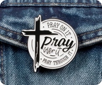 Pray On It Pray Over It Christianity Pin Badge
