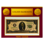 $2 Dollar United States of America Golden Banknote