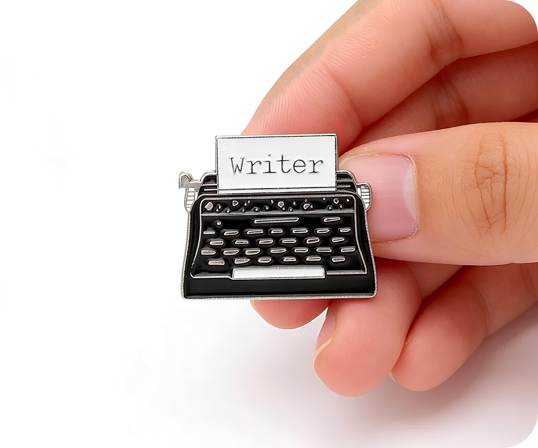 Typewriter Writer Pin Badge