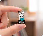 Sshhh I'm Reading Rabbit Book Pin Badge
