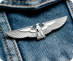 United States Pilot Air Force Silver Pin Badge