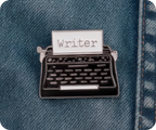 Typewriter Writer Pin Badge