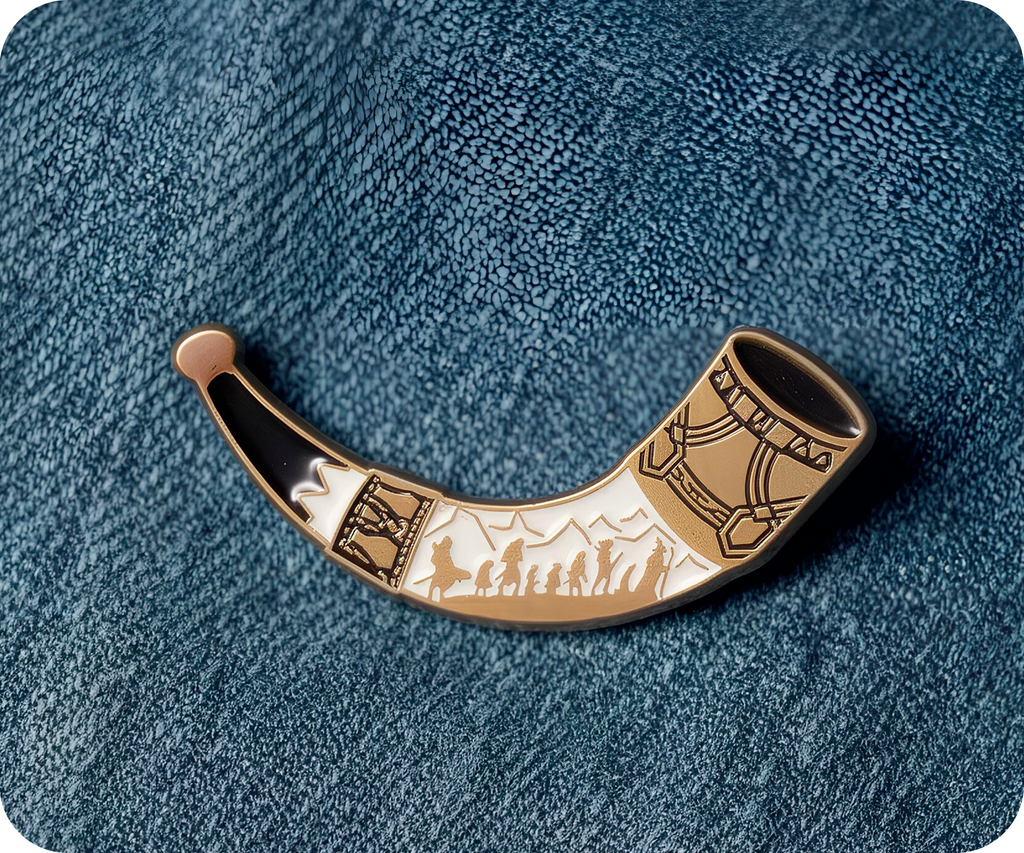 Viking Drinking Horn Pin Badge