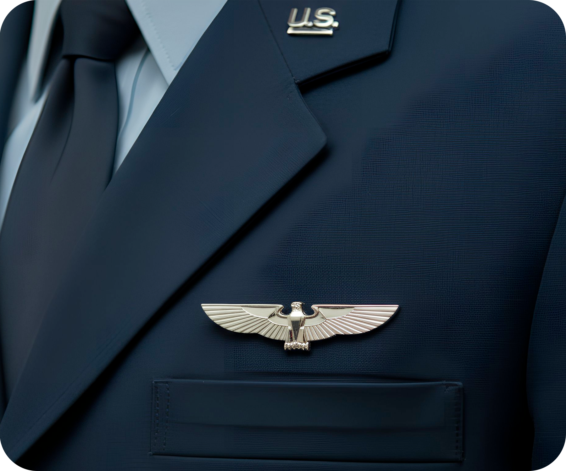 United States Pilot Air Force Silver Pin Badge