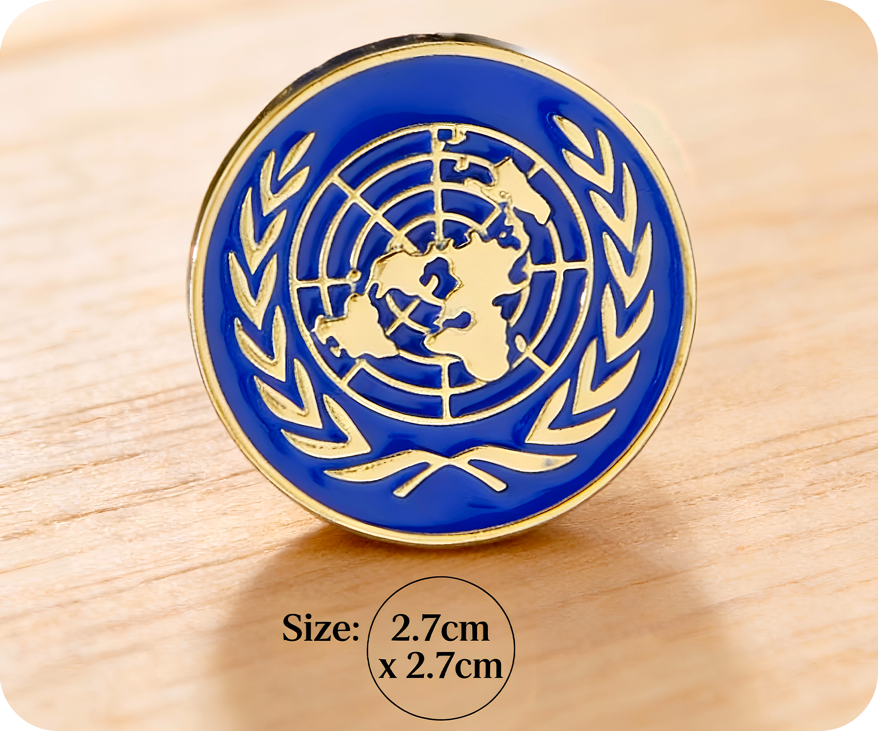 United Nations Button Gold Diplomat Pin Badge