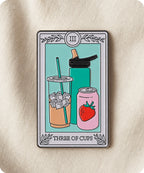 Three of Cups Tarot Enamel Lapel Pin Badge