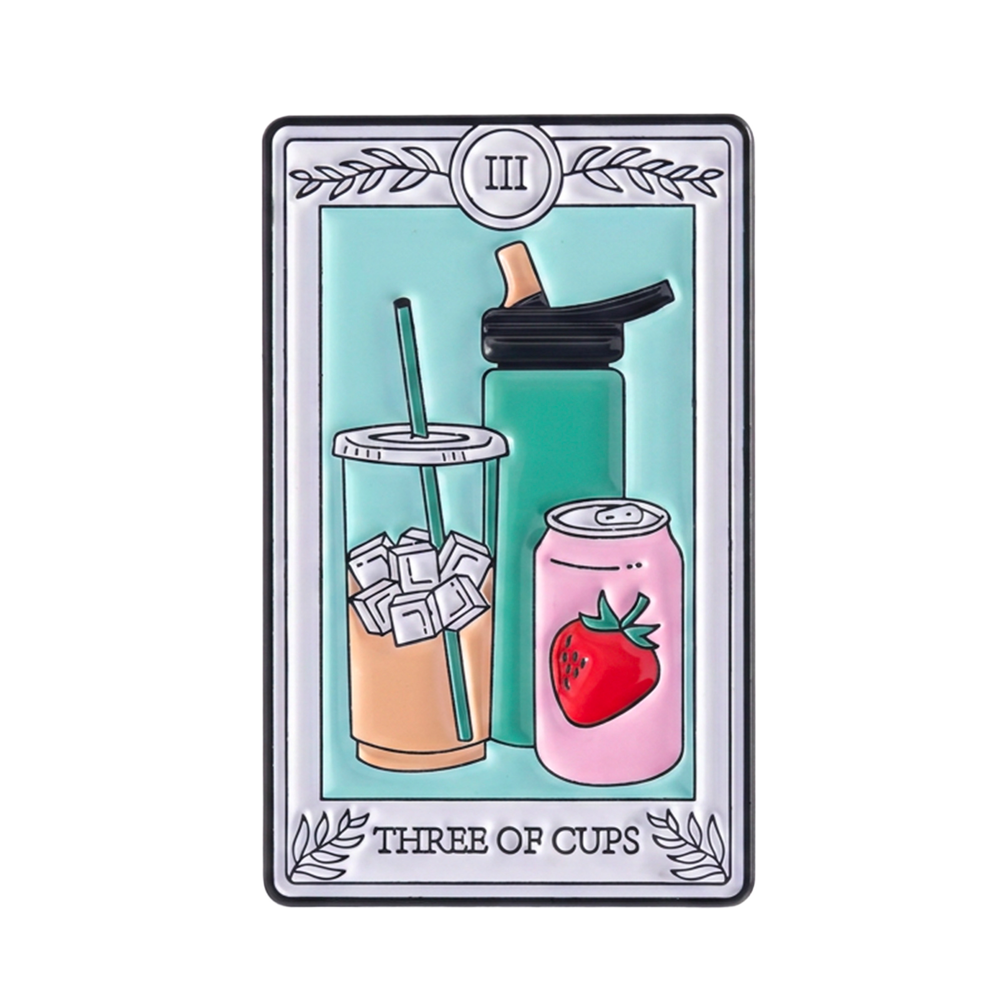 Three of Cups Tarot Enamel Lapel Pin Badge Imagen principal del producto