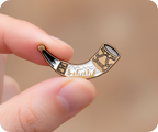 Viking Drinking Horn Pin Badge