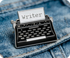 Typewriter Writer Pin Badge