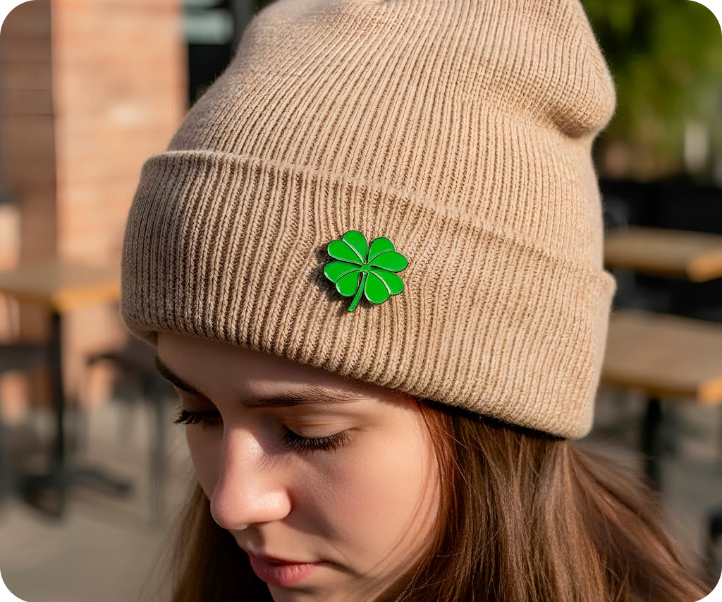 Irish 4 Leaf Clover Pin Badge