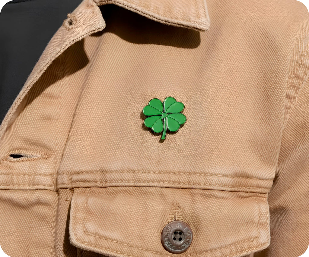Irish 4 Leaf Clover Pin Badge