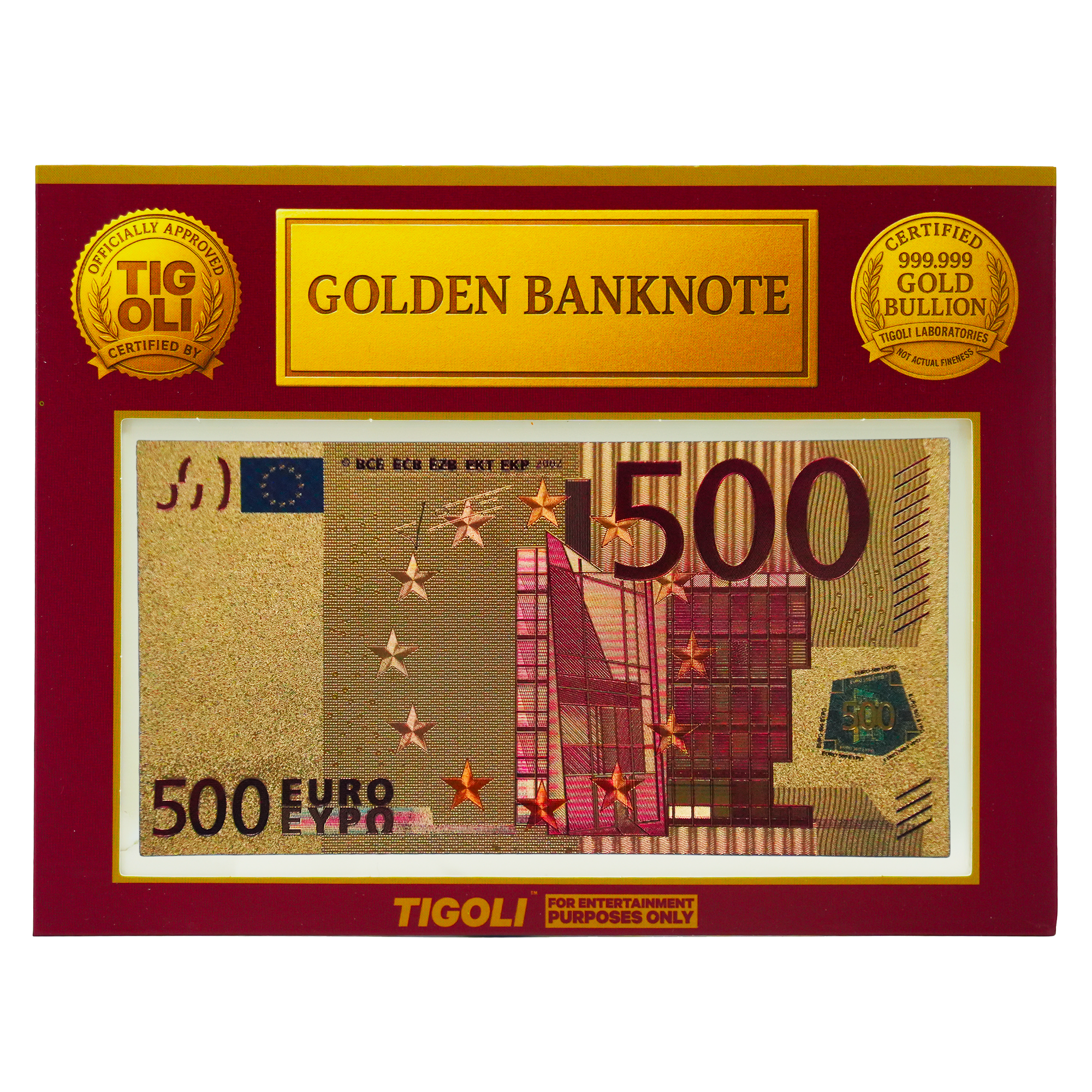 €500 Euro European Union Golden Banknote Imagen principal del producto