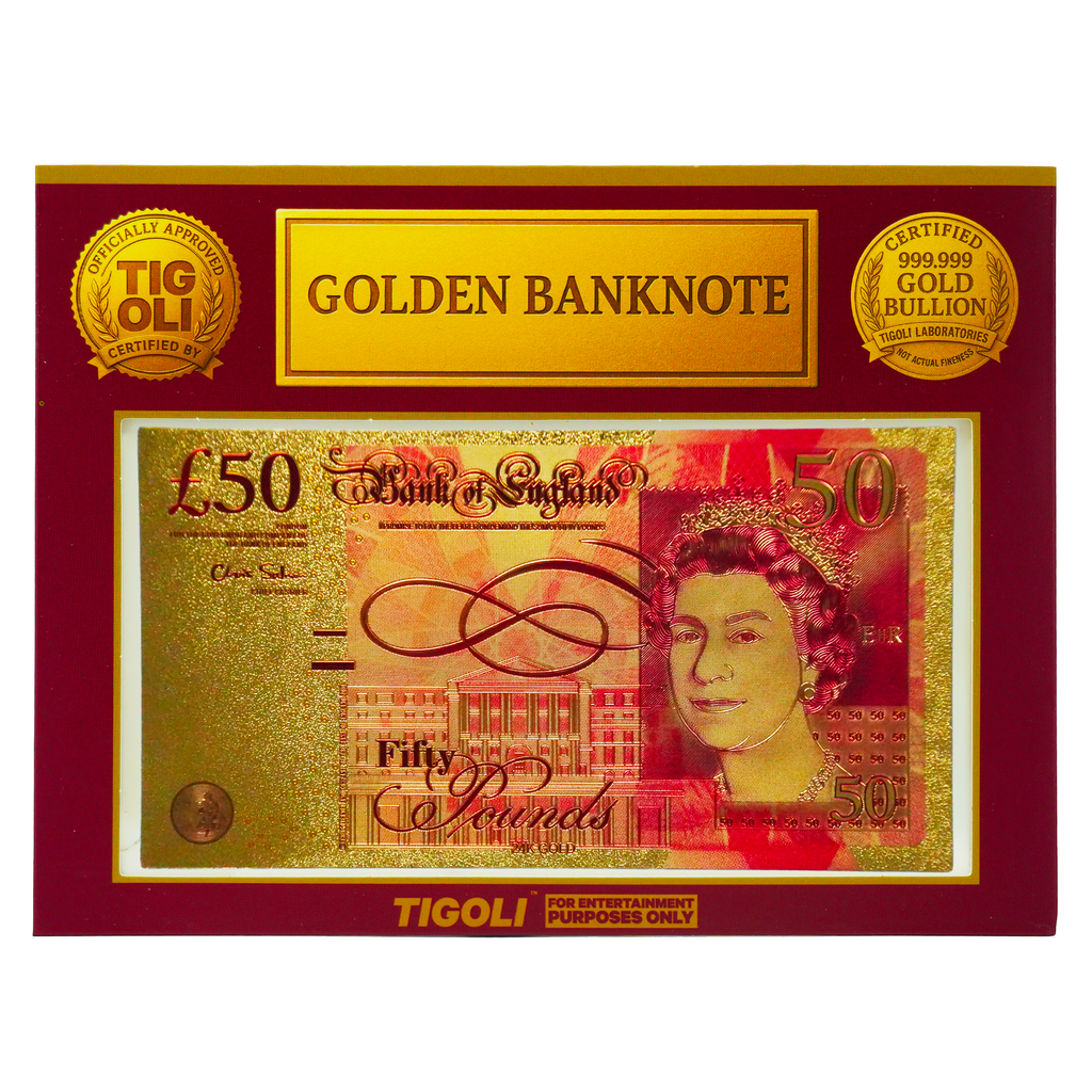£50 United Kingdom Pounds Golden Banknote