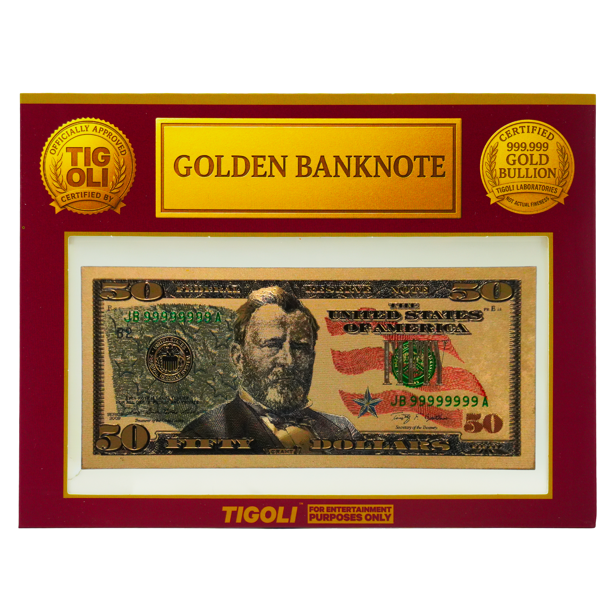 $50 Dollar United States of America Golden Banknote Main image