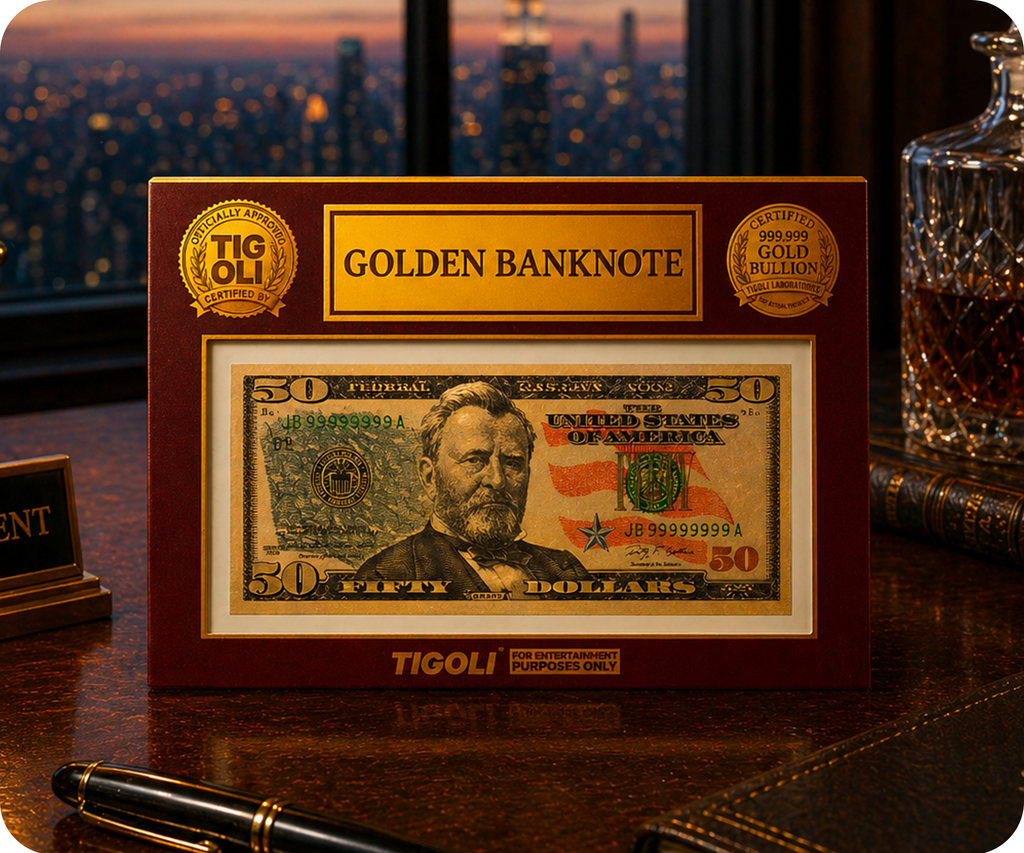 $50 Dollar United States of America Golden Banknote