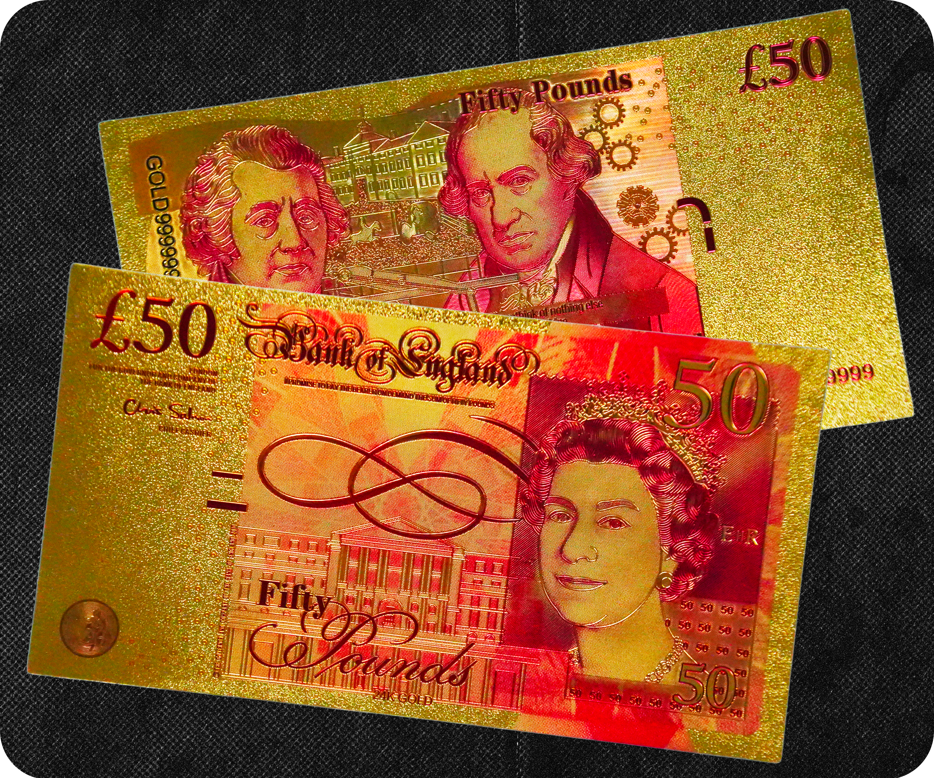 £50 United Kingdom Pounds Golden Banknote Imagen secundaria del producto