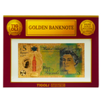 £5 United Kingdom Pounds Golden Banknote