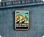 Out Of Breath Hiking Society Travel Pin Badge