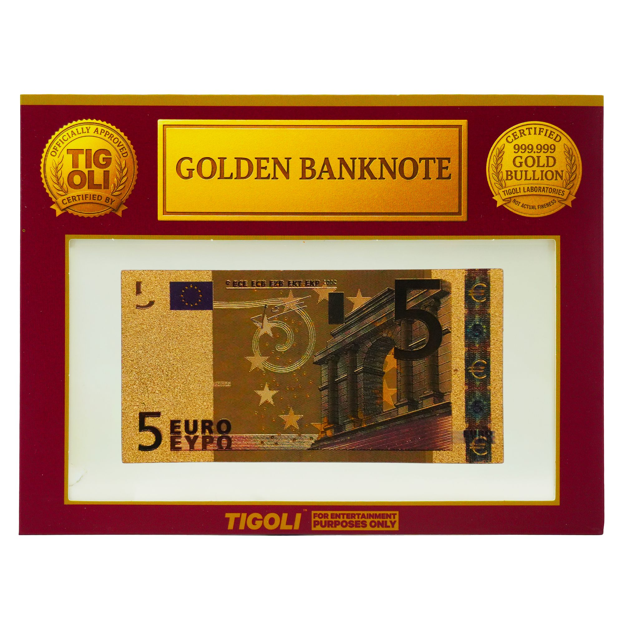 €5 Euro European Union Golden Banknote