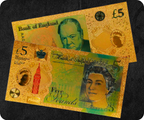 £5 United Kingdom Pounds Golden Banknote