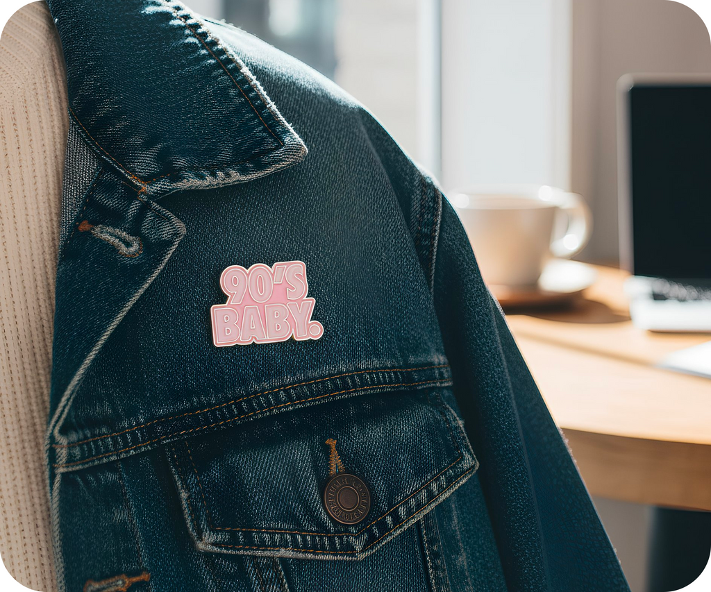 90's Baby Pink Pin Badge