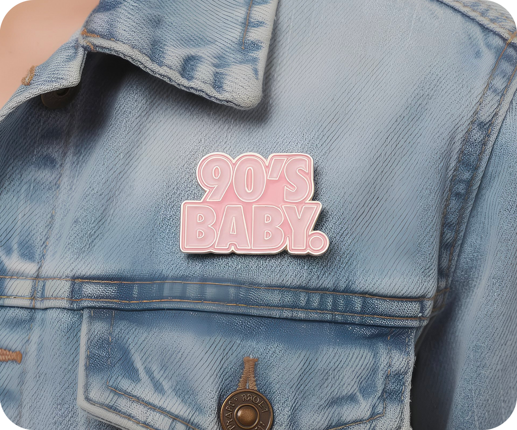 90's Baby Pink Pin Badge