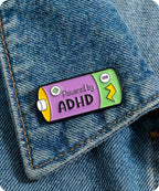 Powered By ADHD Enamel Lapel Pin Badge