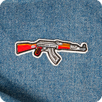 AK47 U Assault Rifle Gun Iron On Patch (8 x 2.8cm)