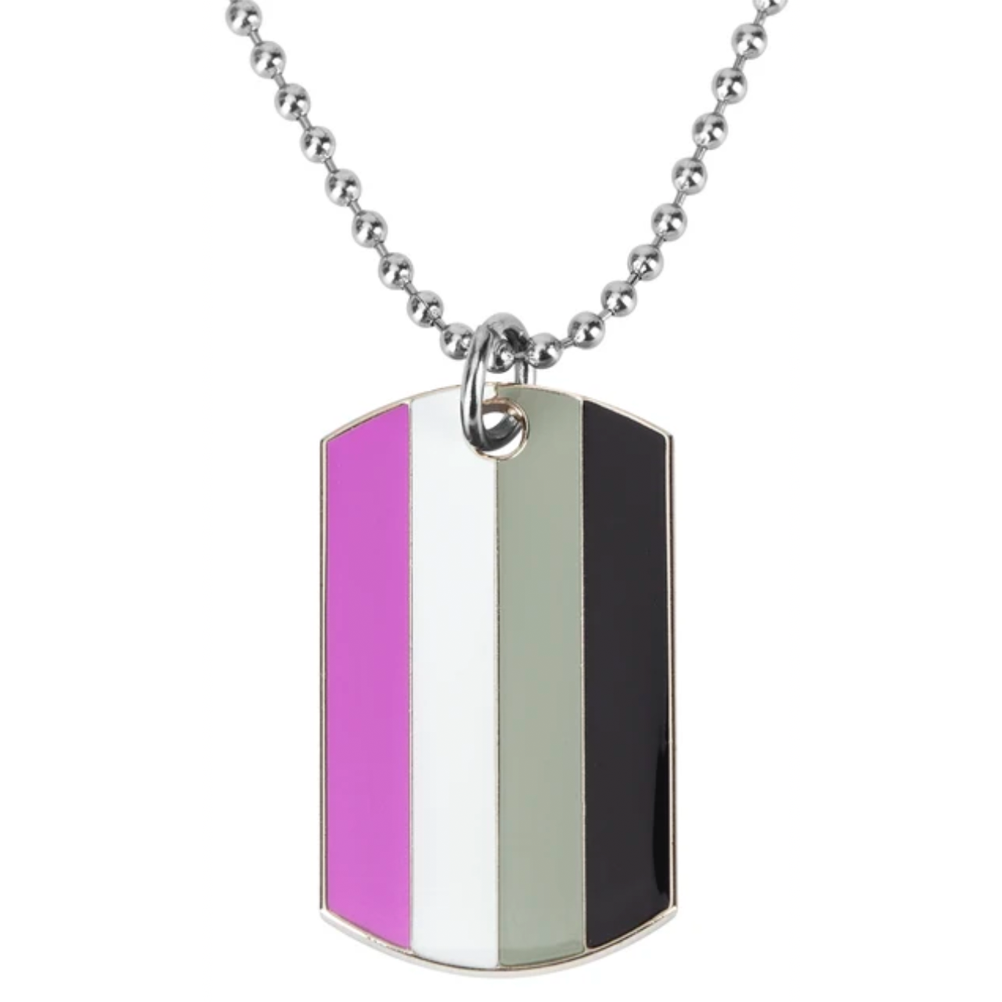 Progress Pride LGBTQI+ Flag Dog Tag Necklaces | Metal Enamel