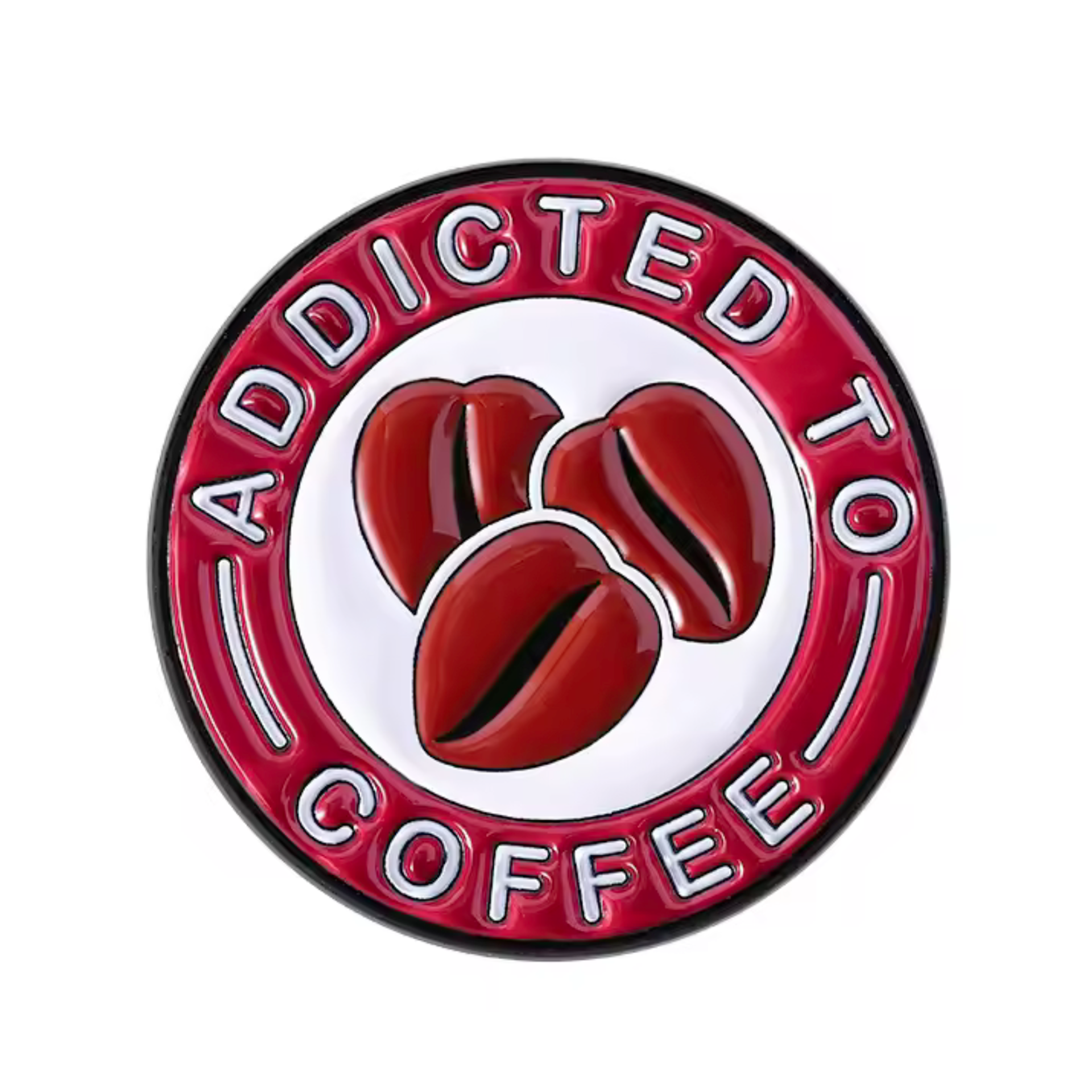 Insignia de pin "Adicto a los granos de café" Imagen principal del producto