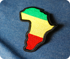 Africa Continent Shape & Flag Iron On Patch (9 x 7cm)