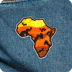 Africa Continent Shape Safari Animals Iron On Patch (7 x 6.5cm)