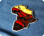Africa Continent Shape Safari Animals Iron On Patch (7 x 6.5cm)