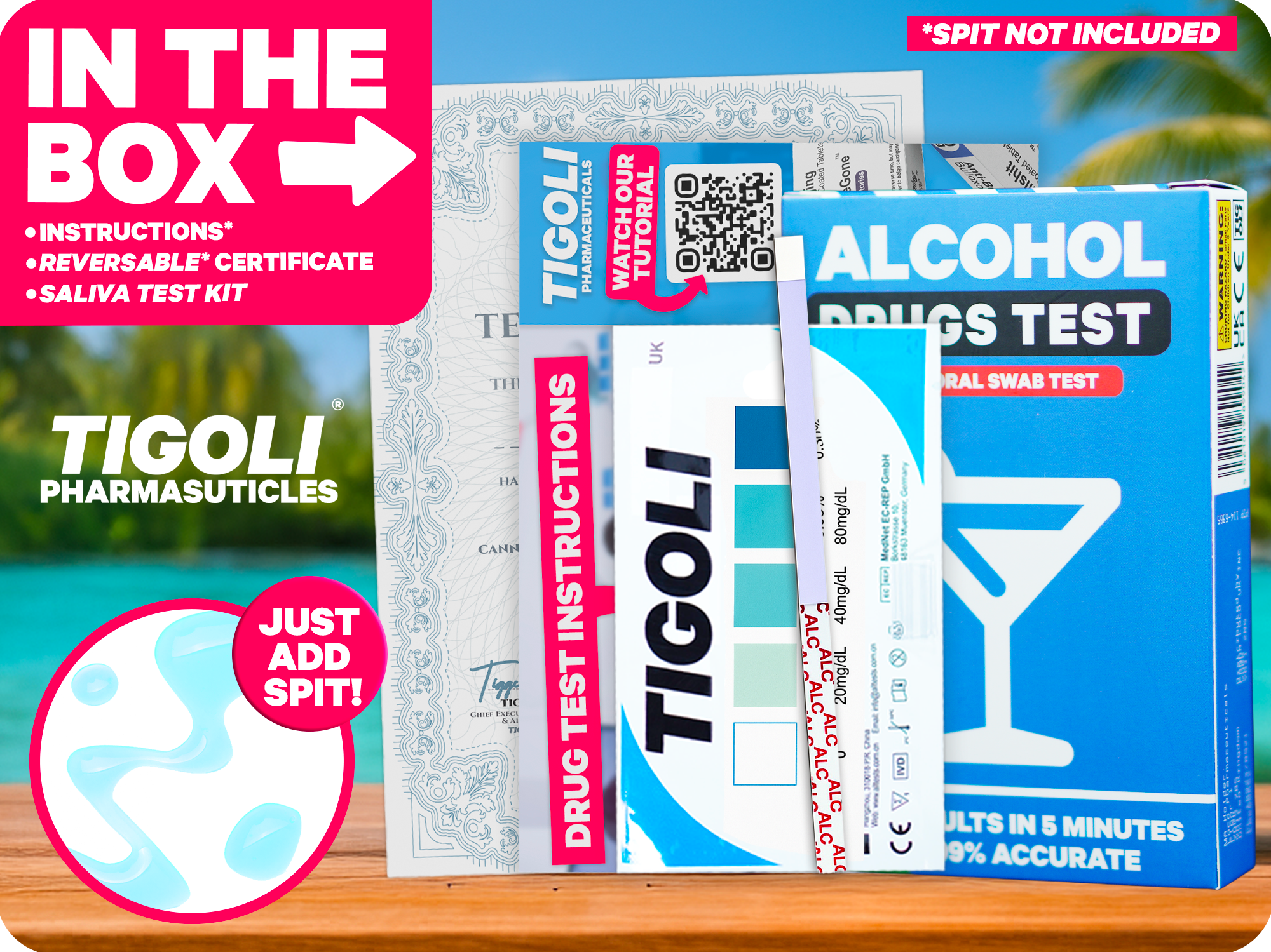 Kit de prueba de alcohol en saliva – Rápido – Regalo divertido y kit de prueba casero Imagen secundaria del producto