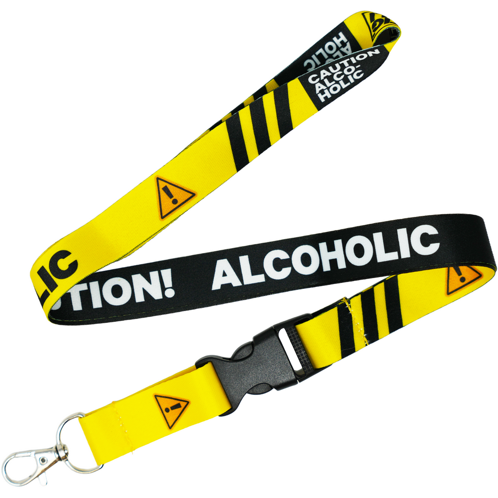 ¡Cuidado, alcohólico! Lanyard divertido