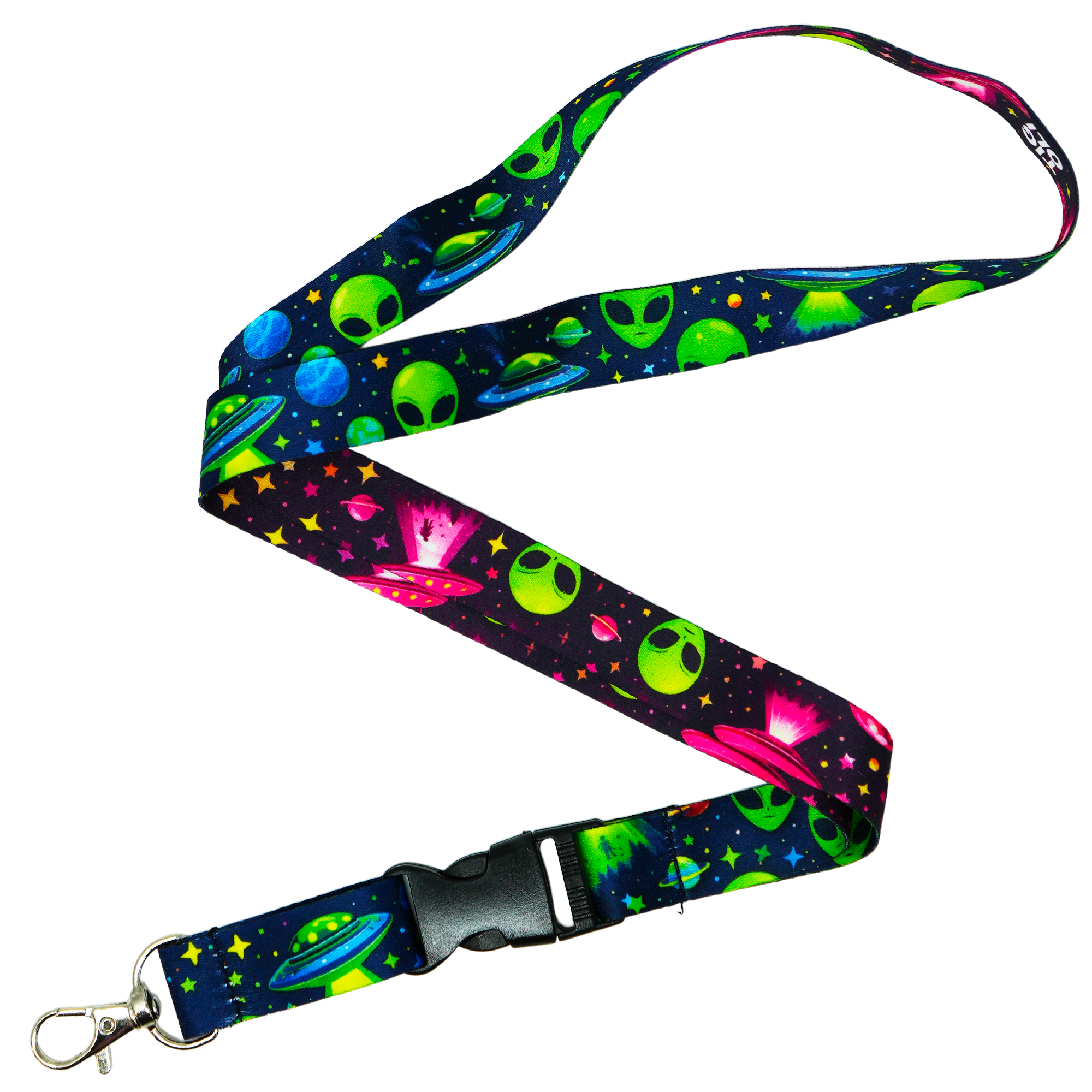 Alien Space UFO Galaxy Neon Planets Sci-Fi Lanyard Imagen principal del producto