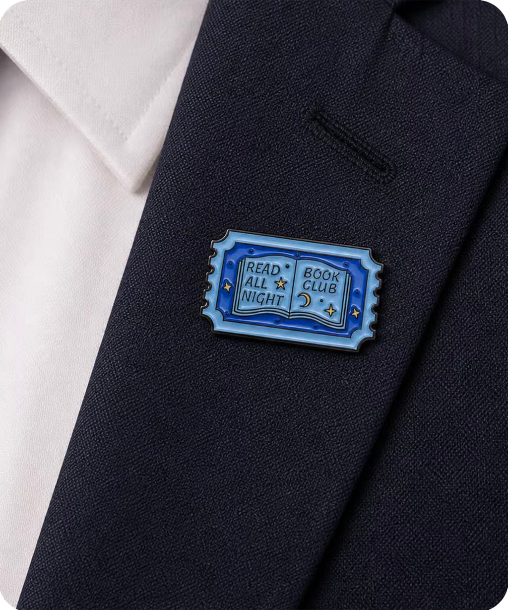 Read All Night Book Club Enamel Pin Badge