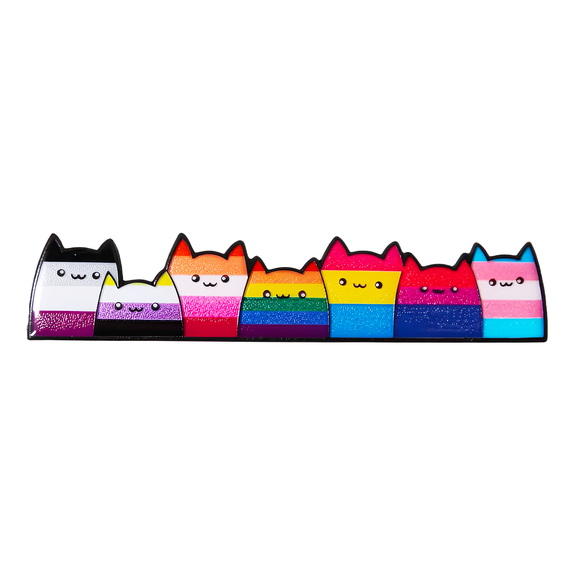 Insignia de alfiler All The Pride Flags Cats LGBTQ+ Rainbow Imagen principal del producto