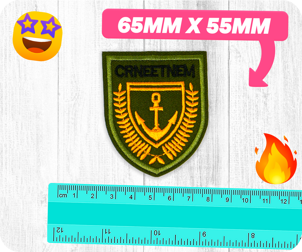 Maritime Command Anchor Oak leaf Shield Iron On Patch (6.5 x 5.5cm)