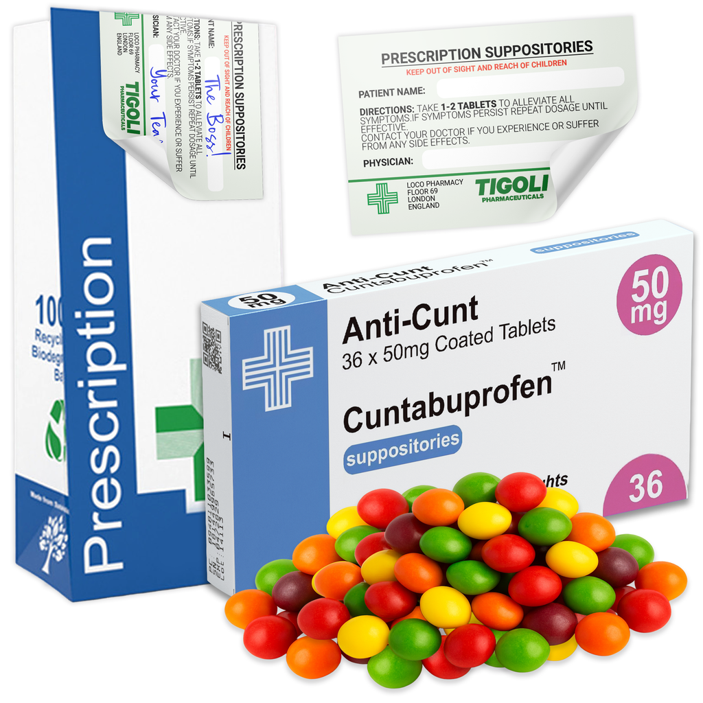 Anti-Cunt Prescription Joke Sweets, 36g | Vegan & Vegetarian