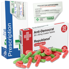 Anti-Democrat Git Prescription Joke Xmas Candy Canes, 36g | Vegan & Vegetarian