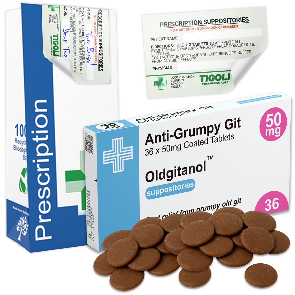 Anti-Grumpy Git Media Prescription Milk Chocolate, 36g | Vegetarian