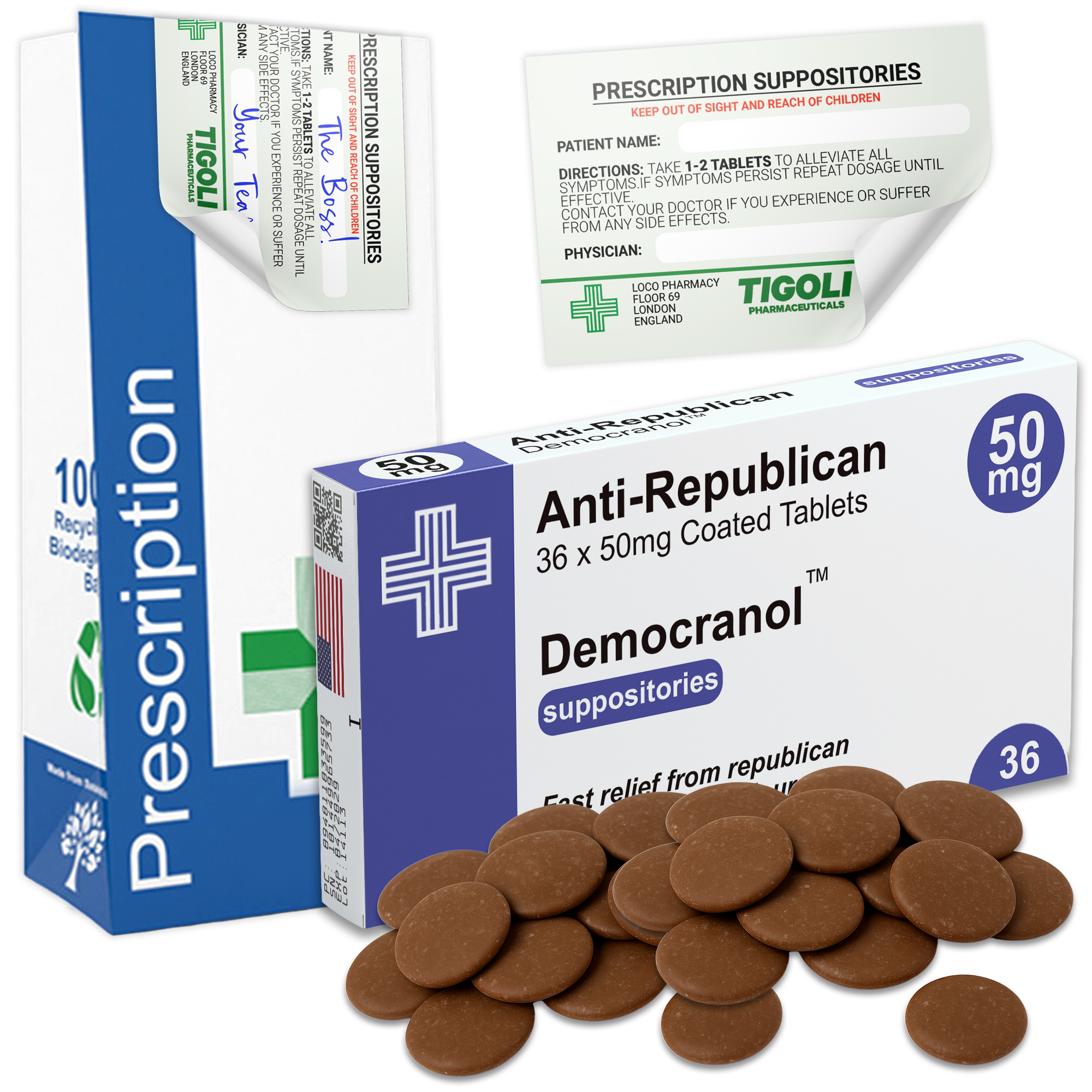Caramelos de broma con receta médica anti-coños, 36 g | Veganos y vegetarianos Imagen principal del producto