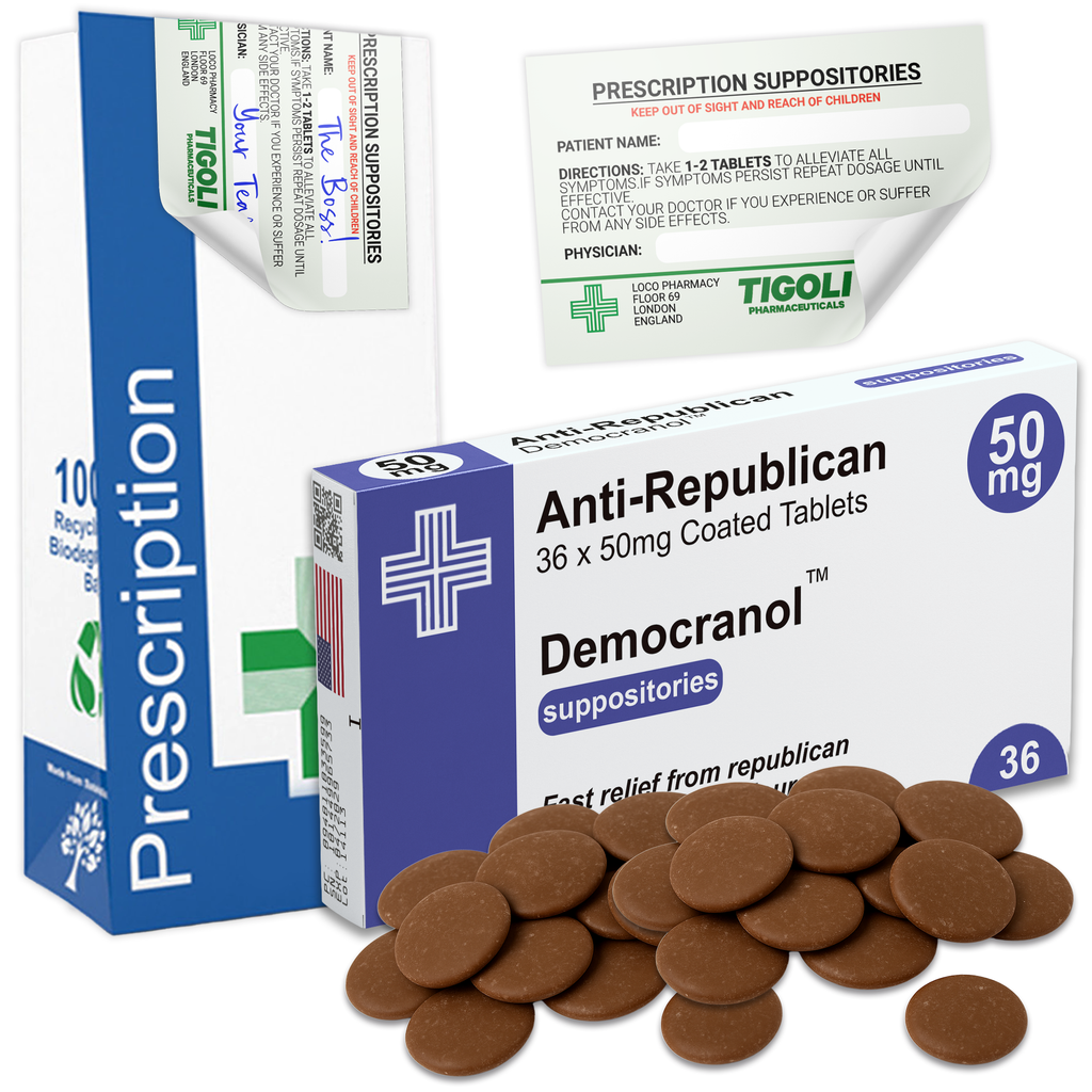 Anti-Republican Prescription Milk Chocolate, 36g | Vegetarian