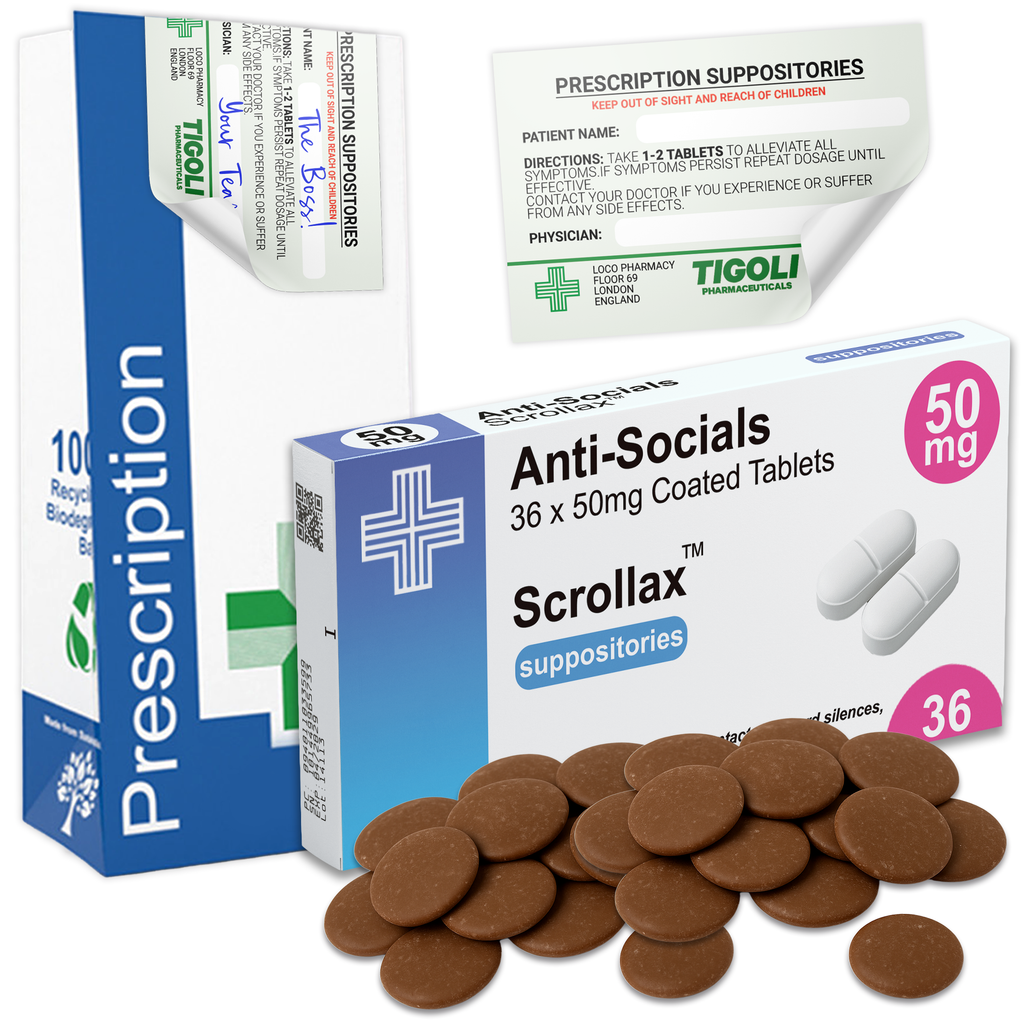 Anti-Socials Media Prescription Milk Chocolate, 36g | Vegetarian