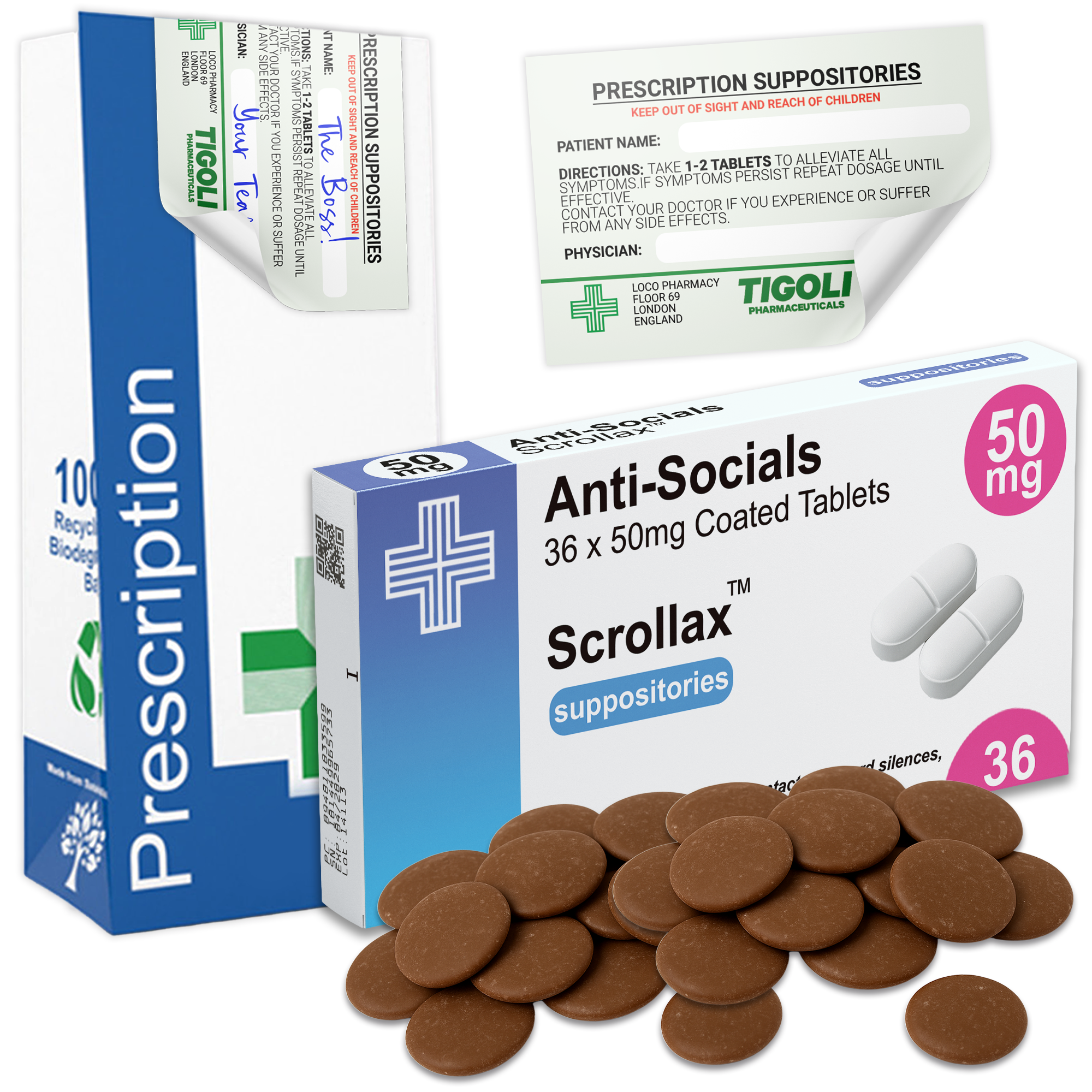 Anti-Socials Media Prescription Milk Chocolate, 36g | Vegetarian
