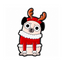 Christmas Pug Reindeer Enamel Lapel Pin Badge