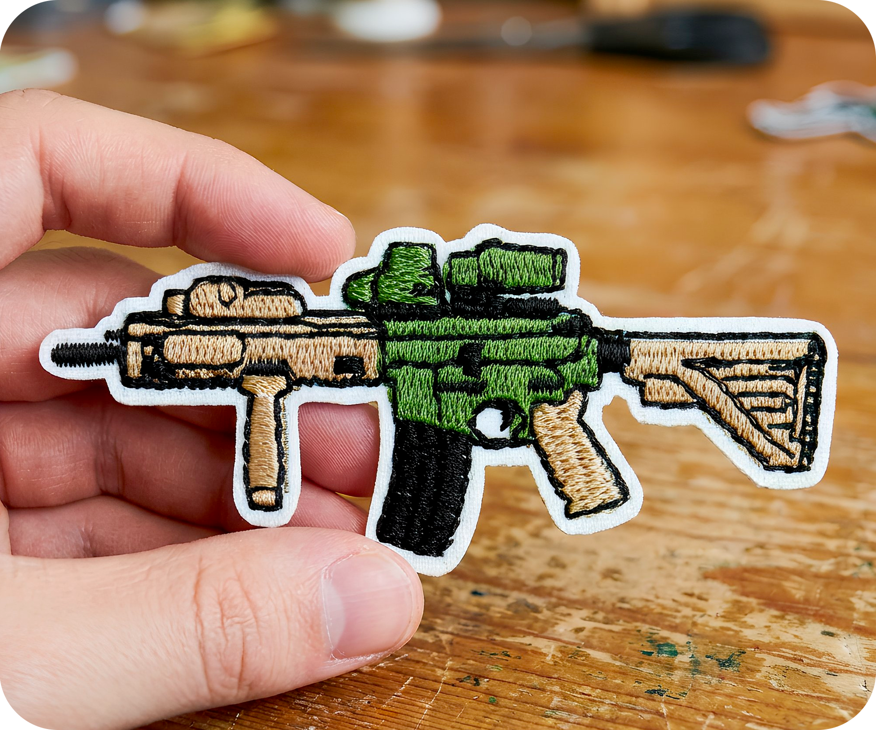 AR-15/M4 Carbine Rifle Gun Iron On Patch (8 x 3.2cm)