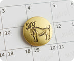 Aries Zodiac Sign Pin Badge