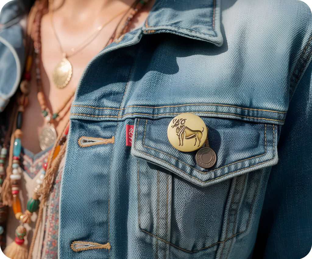 Aries Zodiac Sign Pin Badge